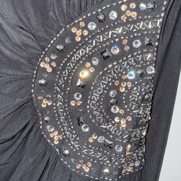 XCAPE Women's Black/Rhinestone Evening Gown Size 18W - Picture 4 of 6